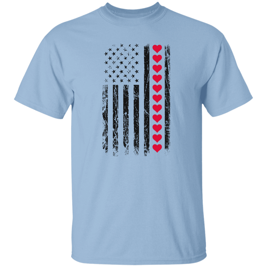 American Flag, American Lover, Heart Flag, Love American Unisex T-Shirt