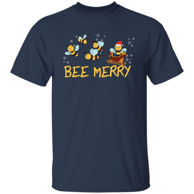 Bee Merry, Cute Bee, Funny Bee, Bee Christmas, Merry Christmas, Trendy Christmas Unisex T-Shirt