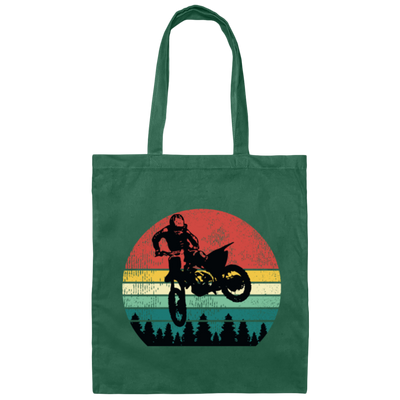 Vintage Motorcross Dirt Bike Gift Idea, Freestyle Canvas Tote Bag