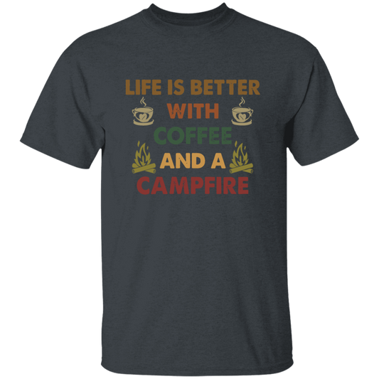 Vintage Coffee And A Campfire Coffee, Life Is Better Unisex T-Shirt