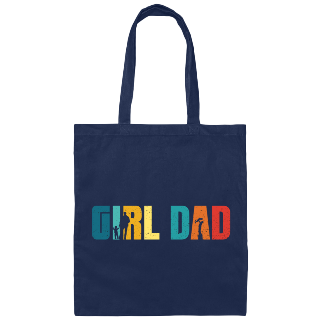 Girl Dad, Daughter's Dad, Father's Day Gifts, Retro Daddy Canvas Tote Bag