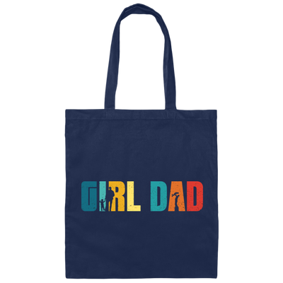 Girl Dad, Daughter's Dad, Father's Day Gifts, Retro Daddy Canvas Tote Bag