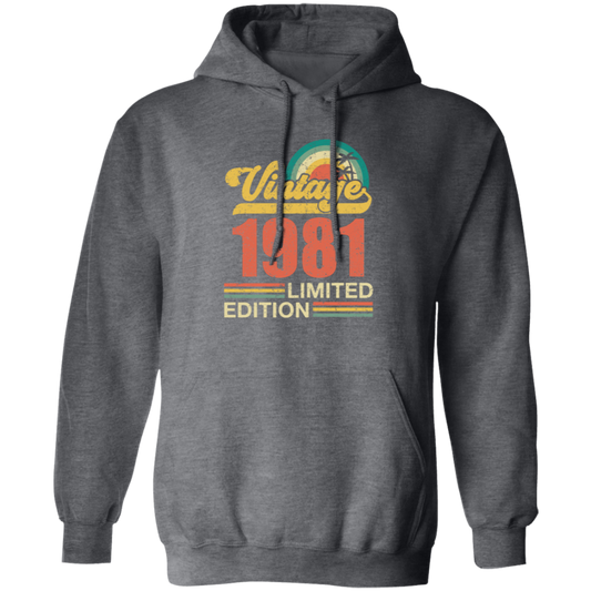 Hawaii 1981 Gift, Vintage 1981 Limited Gift, Retro 1981, Tropical Style Pullover Hoodie