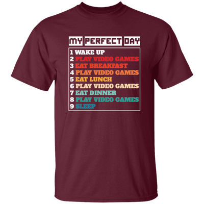 My Perfect Day Is With Play Video Games, Gamer Retro Unisex T-Shirt