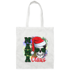 Mama Claus Santa Lady Skull, Skull Lovers, Santa Hat, Leopard Print, Merry Christmas Holiday Womens Canvas Tote Bag