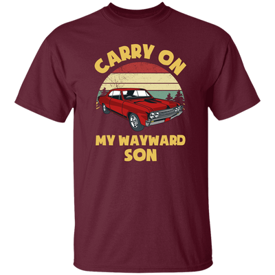 Carry On My Wayward Son, Red Car, Classic Car Unisex T-Shirt