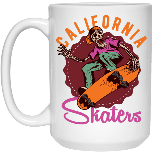 California Skaters, Skating, Hippie Skate, Skate Surfing White Mug