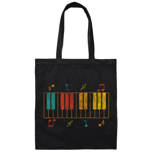 Piano Lover's This is For You Retro Piano Keyboard Canvas Tote Bag