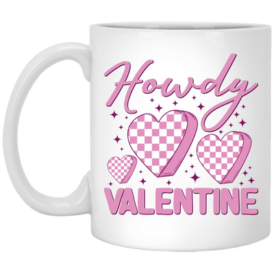 Howdy Valentine, Retro Valentine, Groovy Valentine, Valentine's Day, Trendy Valentine White Mug