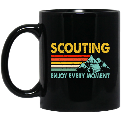 Scouting Enjoy Every Moment, Retro Scouting Black Mug