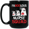 Faboolous Nurse Squad, Boo Ghost Nurse, Nurse Squad Halloween, Trendy Halloween Black Mug