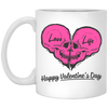 Love Life, Happy Valentine's Day, Skull In Heart Shape, Valentine's Day, Trendy Valentine White Mug