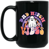 Dad Witch Vibes, Ghost Halloween, Groovy Halloween Black Mug