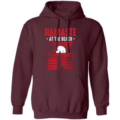 Namaste At The Beach, Retro Yoga, Yoga On Seaside Pullover Hoodie