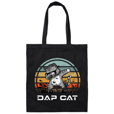 PNG Cool Cats And Kittens, Retro Dabbing Cat Canvas Tote Bag