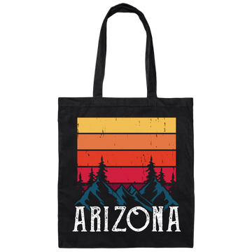 Retro Arizona, Arizona Mountain, National Park Canvas Tote Bag