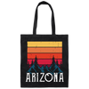 Retro Arizona, Arizona Mountain, National Park Canvas Tote Bag