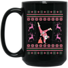 Pinky Santa, Hip Hop Santa, Santa Breakdance, Xmas Pattern, Merry Christmas, Trendy Christmas Black Mug