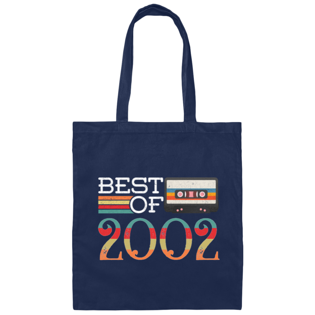 Best Of 2002, Vintage 18th Gift, Birthday Anniversary Gift, Retro Cassette Canvas Tote Bag