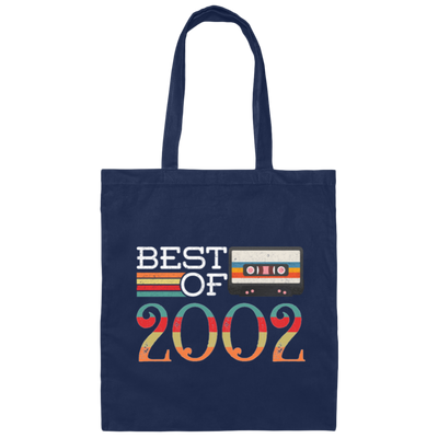Best Of 2002, Vintage 18th Gift, Birthday Anniversary Gift, Retro Cassette Canvas Tote Bag