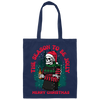 The Season To Be Jolly, Merry Christmas, Trendy Christmas, Skeleton Santa Canvas Tote Bag