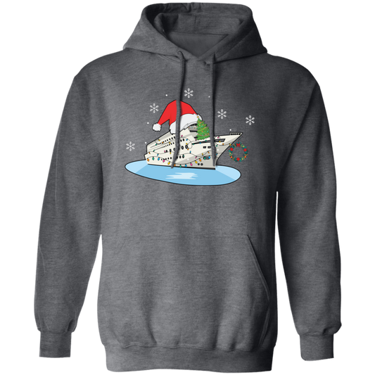 Shipping Cruise, Cruise Xmas, Love Cruise, Xmas Hat, Merry Christmas, Trendy Christmas Pullover Hoodie