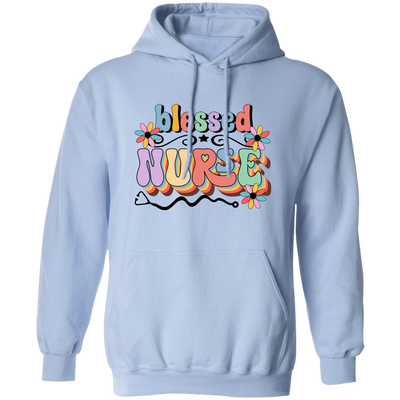 Blessed Nurse, Groovy Nurse, Groovy Blessed Pullover Hoodie