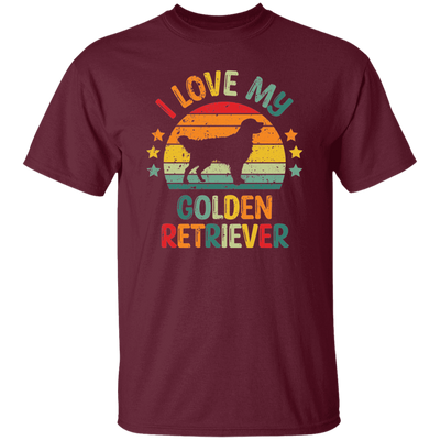 I Love My Golden Retriever, Retro Golden, Golden Silhouette Unisex T-Shirt