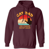 Cat Dad, Like A Regular Dad But Cooler, Cat Lover, Retro Cat Pullover Hoodie