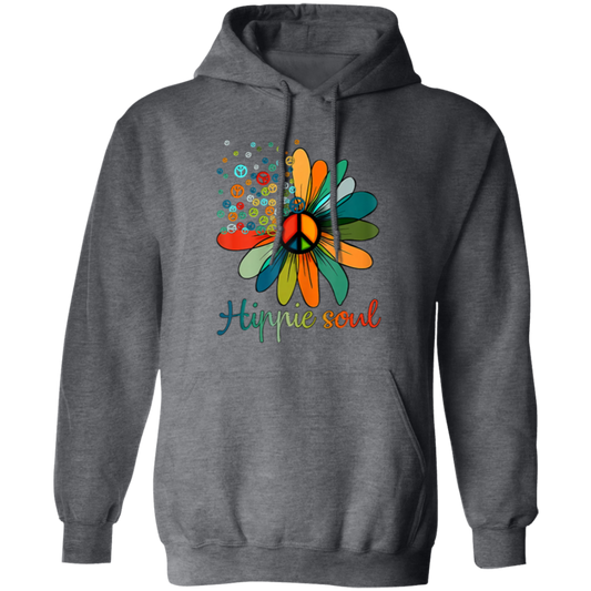 Daisy Peace Sign, Hippie Soul, Flower Lovers, Love Hippie Soul Pullover Hoodie