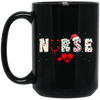 Nurse Christmas, Love Nurse, Love Christmas, Xmas Pattern Black Mug