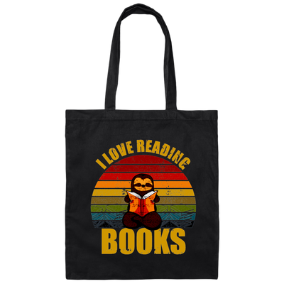 Sloth I Love Reading Books Canvas Tote Bag