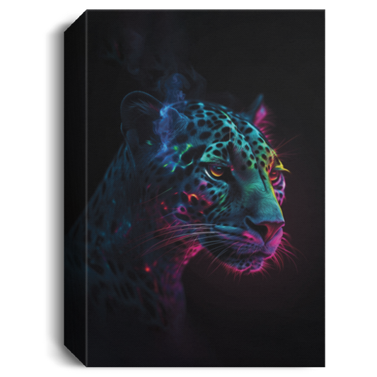 Neon Leopard, Cool Leopard In The Jungle, Mystery Neon Light Canvas