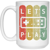 Old School Vintage, Let's Play Game, Retro Video Game, Player Gift White Mug