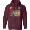 18th Birthday, 18 Years Old, Level 18 Unlocked, Rainbow Cassette Love Pullover Hoodie