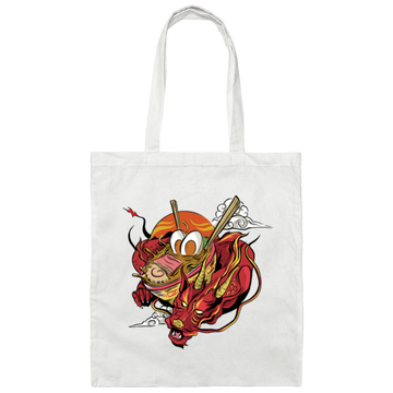 Japanese Dragon With Ramen Bowl Canvas Tote Bag