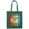 Retro Social Distancing Expert Funny Video Game Canvas Tote Bag