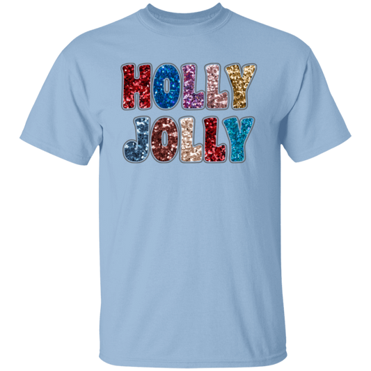 Holly Jolly, Sequin Holly Jolly, Blink Glitter Christmas, Merry Christmas, Trendy Christmas Unisex T-Shirt