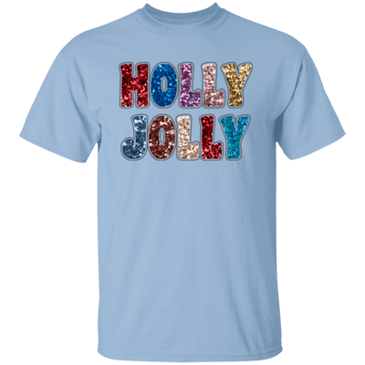 Holly Jolly, Sequin Holly Jolly, Blink Glitter Christmas, Merry Christmas, Trendy Christmas Unisex T-Shirt