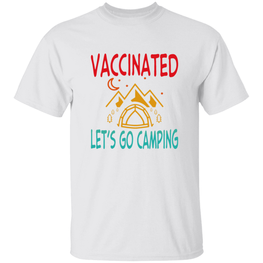 Funny Vaccination and Camping Hiking Vaccinated Gift For Camping Lovers Vintage Unisex T-Shirt