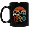 Vintage 1990, 1990 Birthday, 1990 Limited Edition, 1990 Retro Black Mug