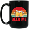 Beer Me, Retro Beer, Cheer Up, Retro Drinking Black Mug