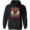 Just A Boy Who Loves Chickens, Retro Chicken Lover Pullover Hoodie