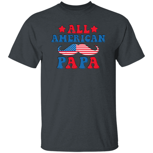 Papa, Father's Day, American Papa, Beard American Dad Unisex T-Shirt