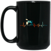 Drummer, Drumsticks, Drumming, Heartbeat Rock Lover, Rocker Vintage Gift Black Mug