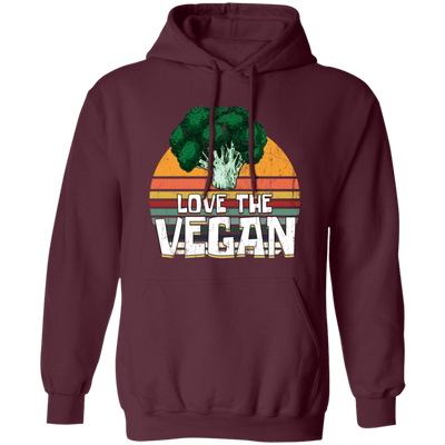 Retro Vegetable, Vegetarian Lover Gift, Love The Vegan Pullover Hoodie