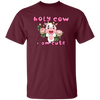 Holy Cow, I Am Cute, Cute Cow, Flower With Cow, Lovely Cow, Merry Christmas, Trendy Chrismas Unisex T-Shirt