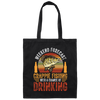 Weekend Forecast, Crappie Fishing With A Chance Of Drinking, Retro Fishing Canvas Tote Bag