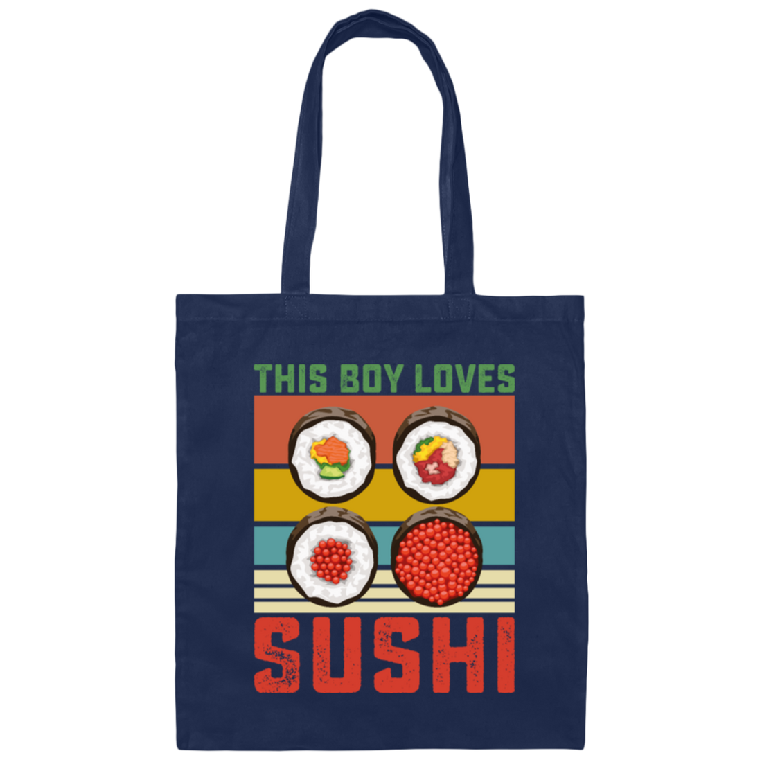 Sushi Lover, Japanese Food Love Gift, Retro Sushi Lover Gift, Best Japanese Canvas Tote Bag