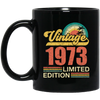 Hawaii 1973 Gift, Vintage 1973 Limited Gift, Retro 1973, Tropical Style Black Mug